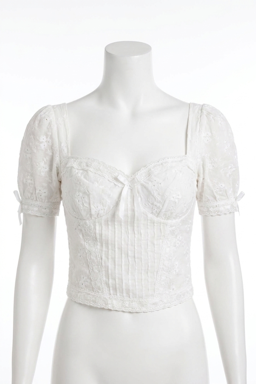 NEW KESTAN alexis short sleeve top in white